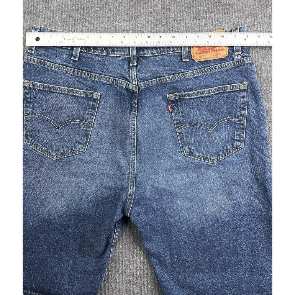 Levi's 569 Denim Shorts Mens 38 Blue Loose‎ Straight WaterLess 35569-0302